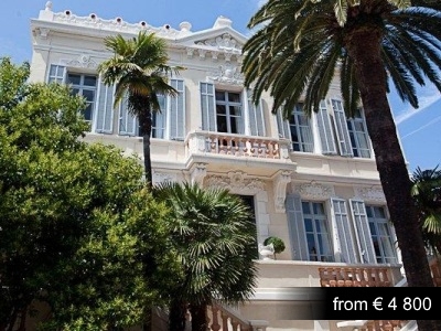 Fantastiskt och moderniserat Riviera-palats nära havet och Cannes.